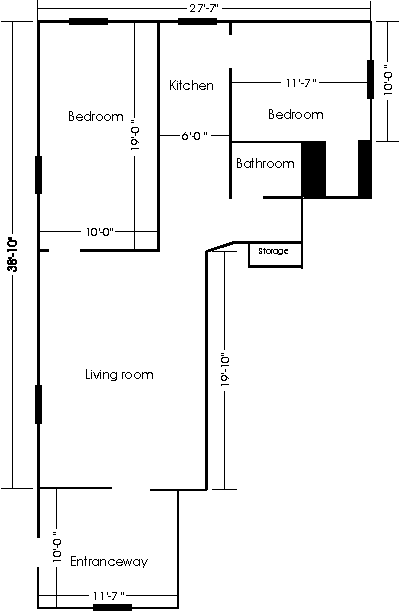 Floorplan for Two Bedroom Apt